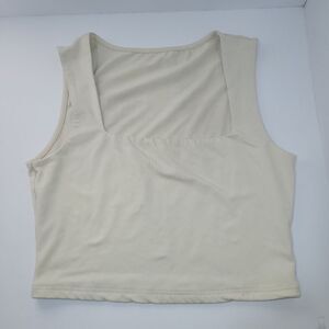 Womens Size Large Cream Off White Sleeveless Tank Top